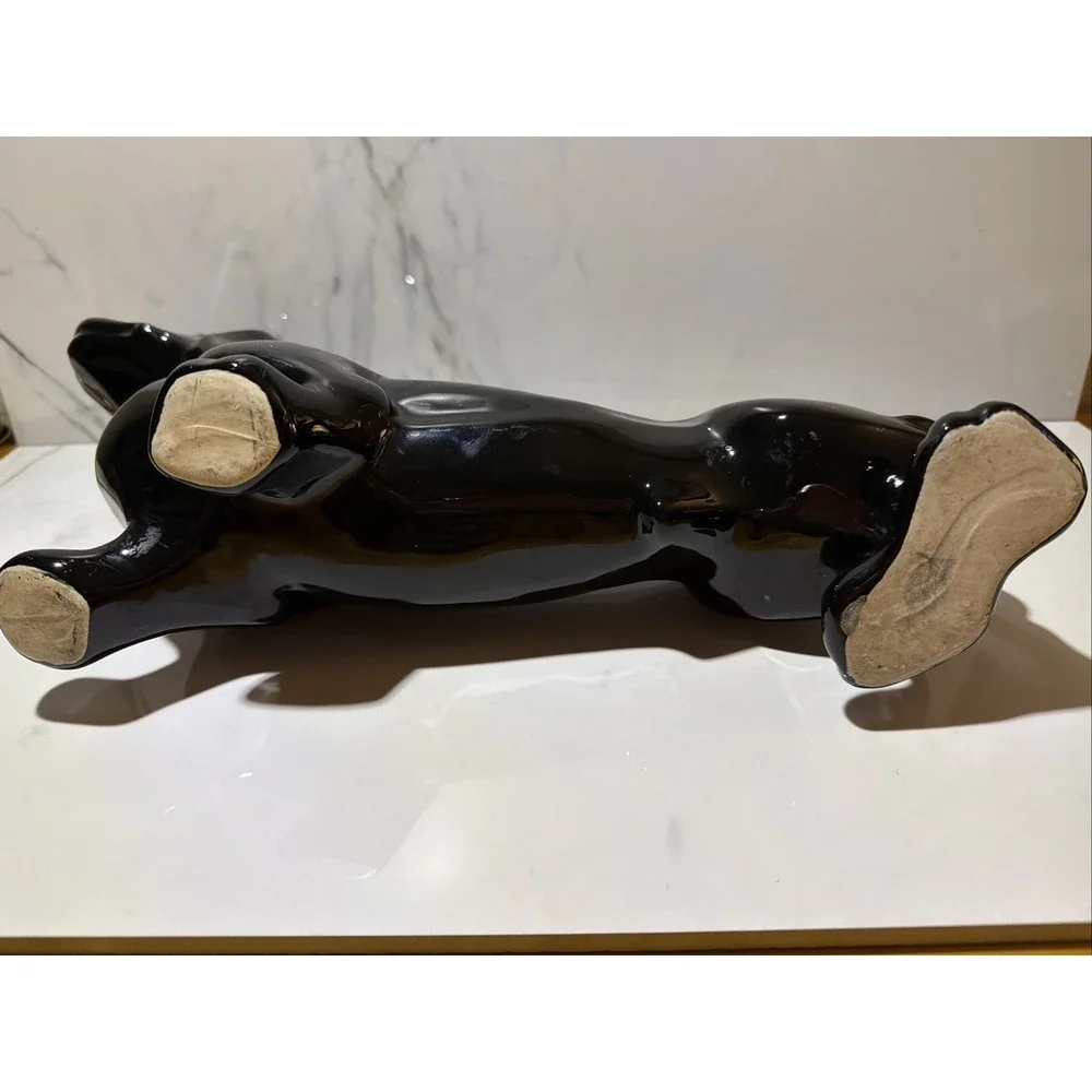 Vintage MCM Dachshund Black Planter